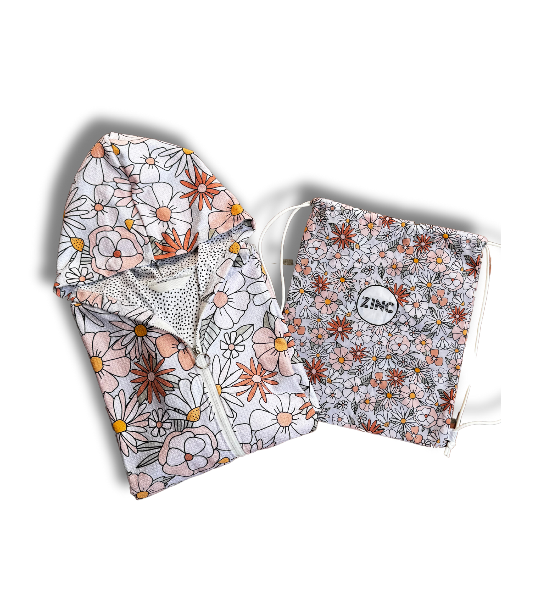 Medium ZIP UP Hooded Towel -Boho Blooms