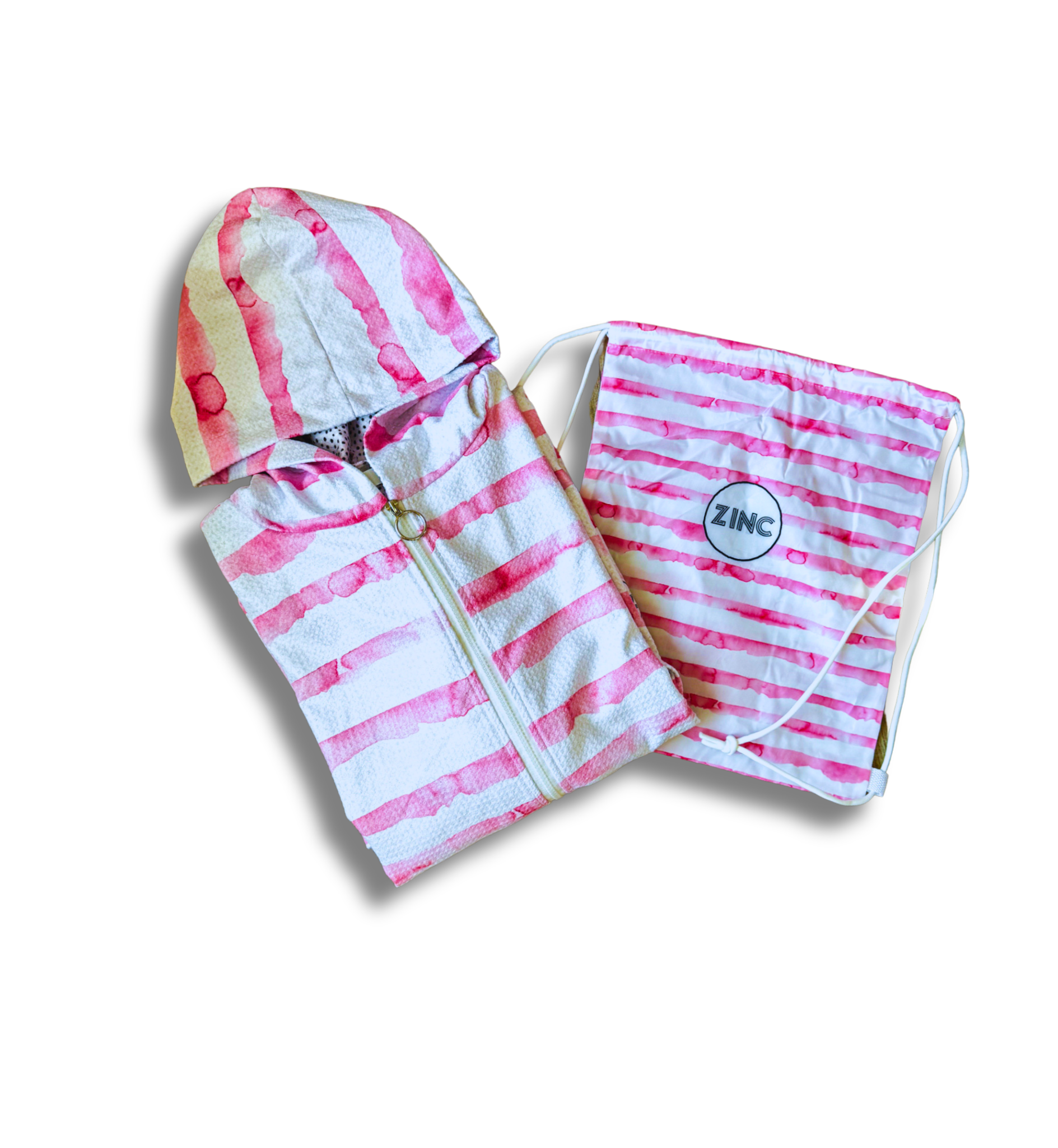 Medium ZIP UP Hooded Towel - French Beach Pink