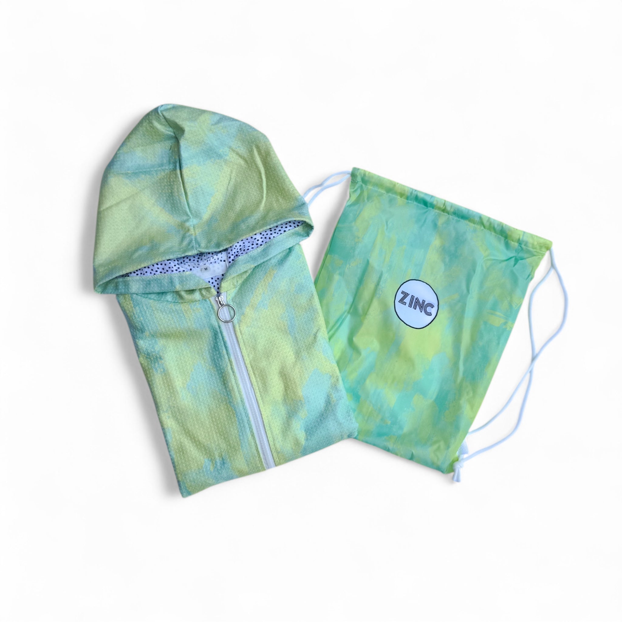 Medium ZIP UP Hooded Towel - Pine Lime